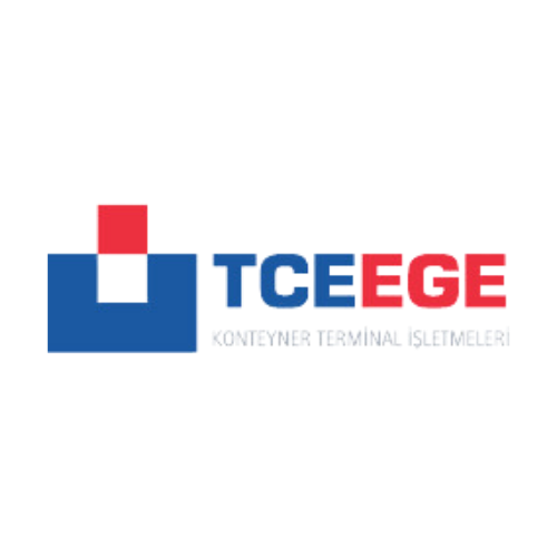 TCE Ege Konteyner Terminal İşletmeleri logosu, kırmızı ve mavi renklerle