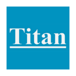 Titan logosu, mavi arka plan üzerinde beyaz yazıyla